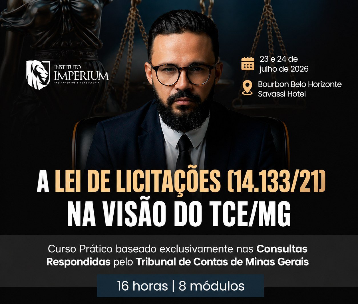A Lei de Licitações 14.133/21 na visão do TCE/MG — 23 e 24 de julho de 2026, Bourbon Belo Horizonte Savassi Hotel