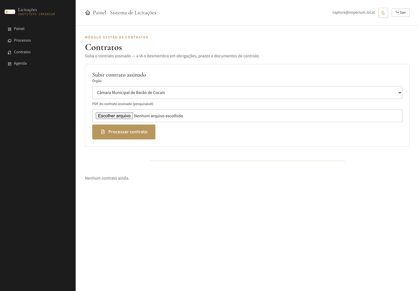 Upload do contrato